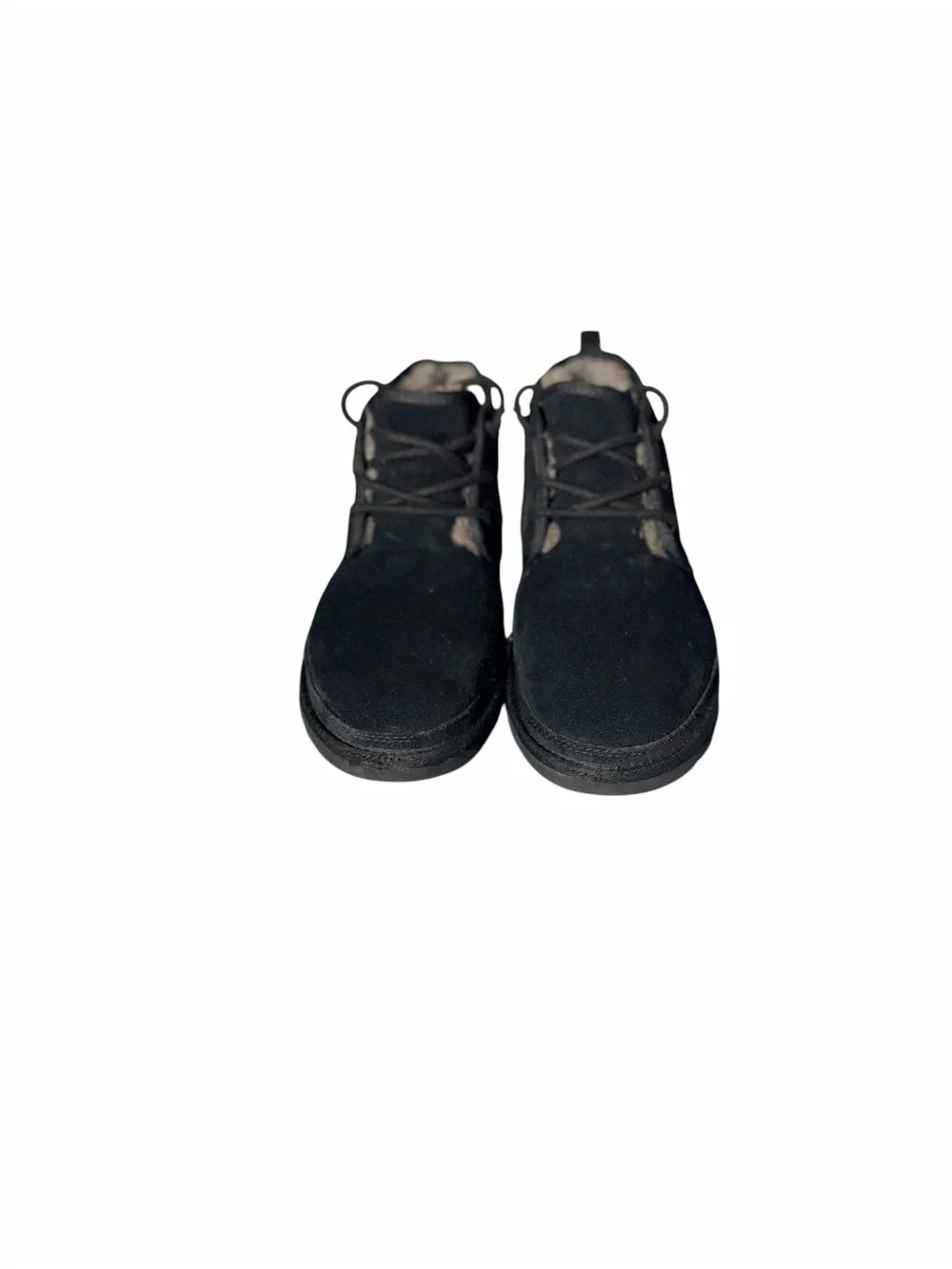 UGG Neumel 3236 Mens 10 Black Suede Shearling Lined Chukka Boots Lace Up